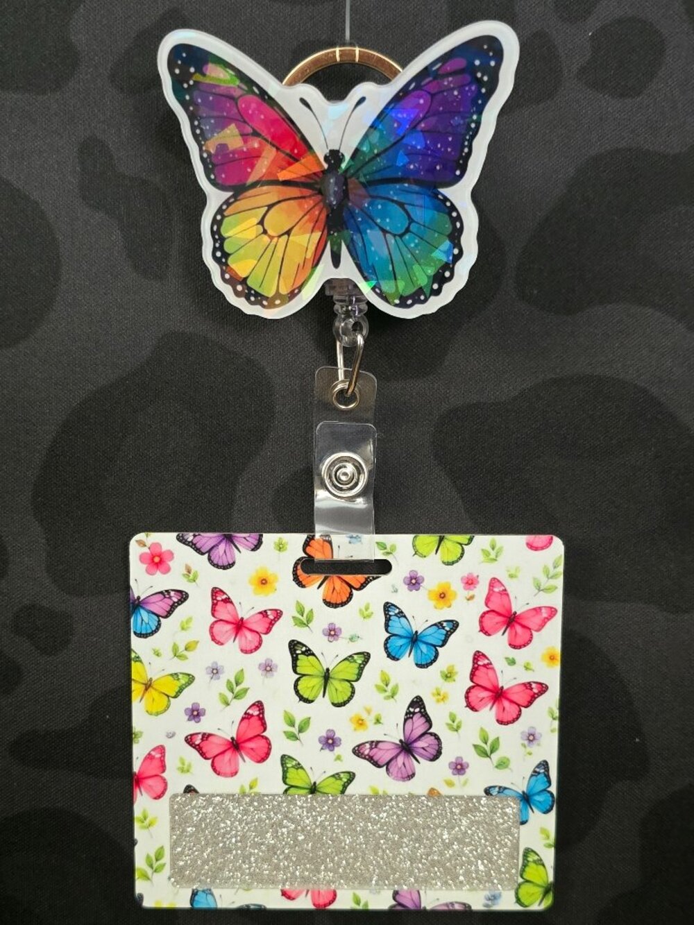Butterfly Novelty Acrylic Badge Reel & Buddy Set